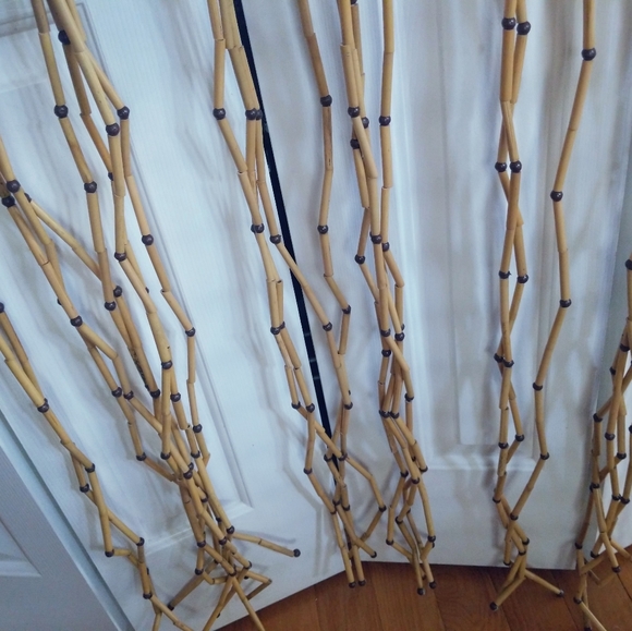 Vintage 70's Bamboo Wood Curtain Door Tiki  Bar Decor 35” x 70” Boho Hippie Hips - Picture 7 of 17